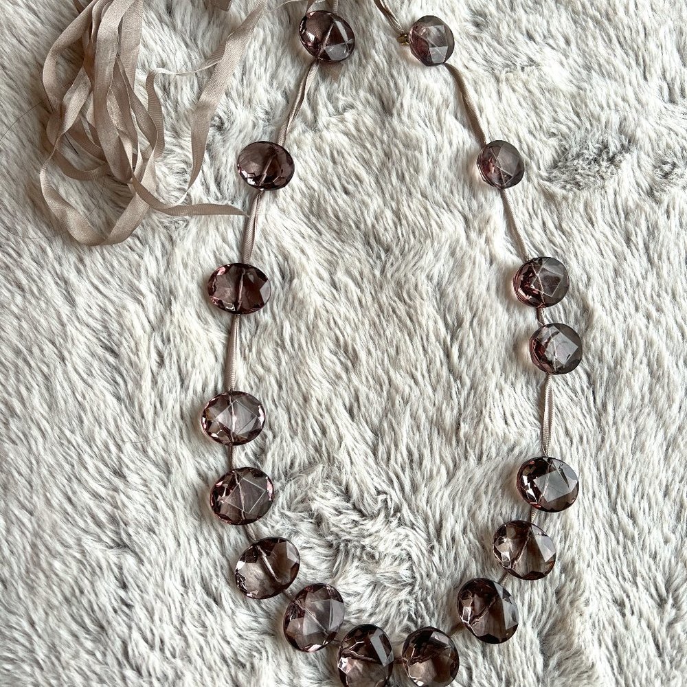J. Crew Bead & Ribbon Necklace